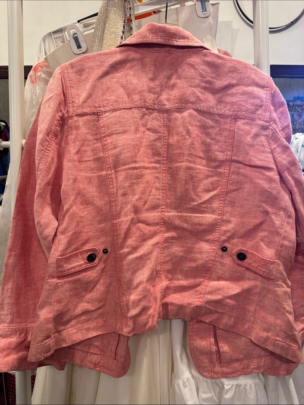 J. Jill Pink Button-Front Linen Jacket - Picture 6 of 6